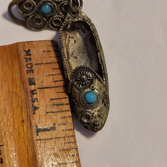 Vintage silver tone Persian Slipper clip on Earrings PRICE REDUCED!! - Picture 8 of 9